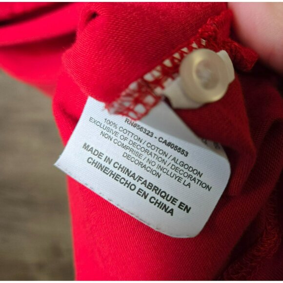 Nike Mens Red Polo Shirt XL Cotton Casual Short Sleeve Blank Embroidered Swoosh - Picture 8 of 9